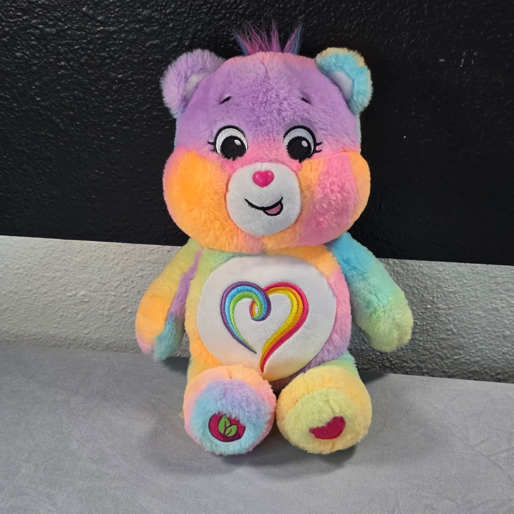 Care Bears Togetherness Bear 14 Inch Rainbow Tie Dye Plush Stuffed Animal 2023